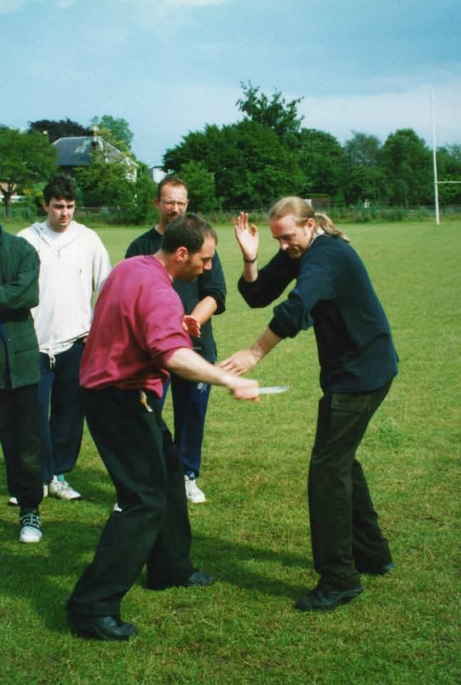 Knife defence drill at an early DKK summer school