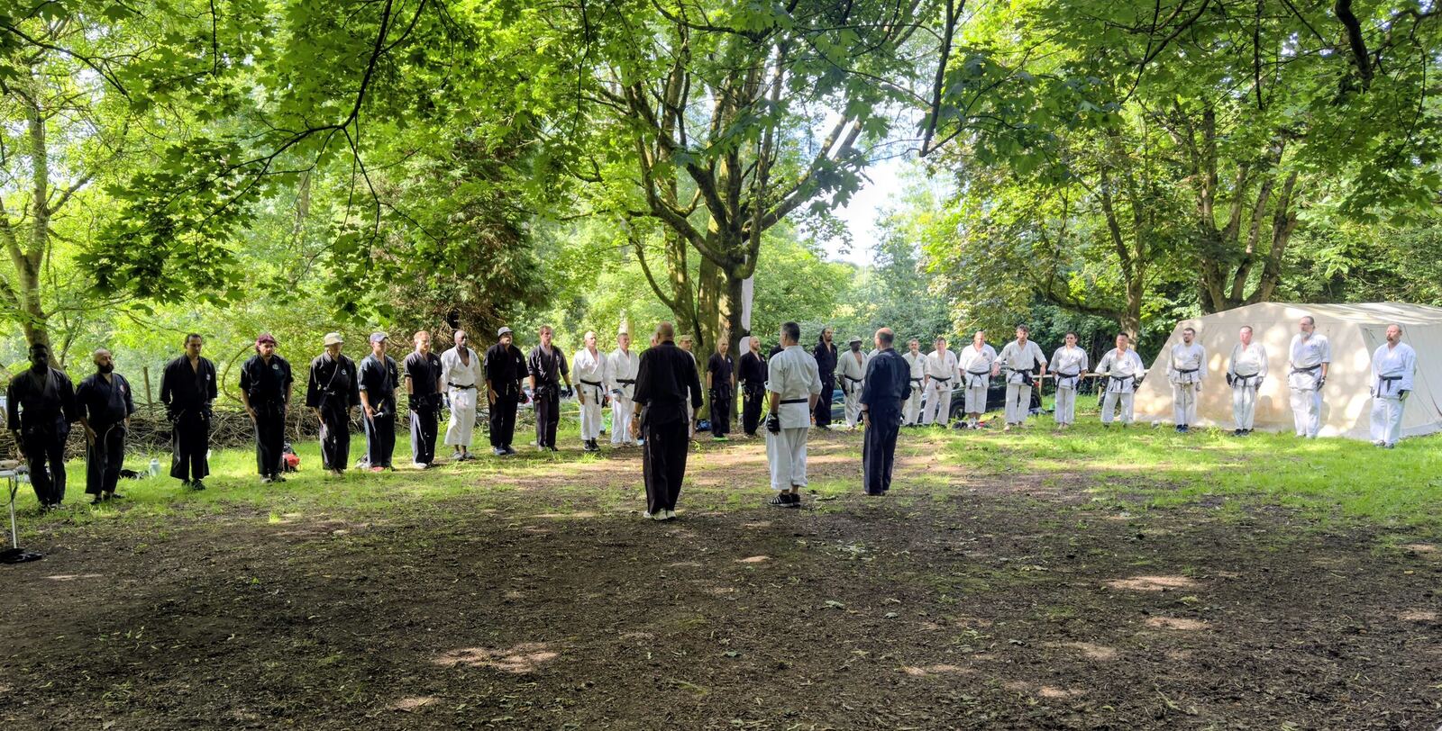 Grading line-up in the woods at Summer Camp