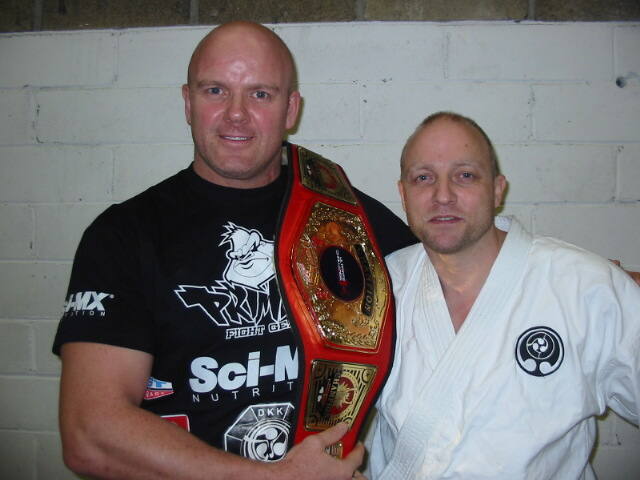 Neil Grove with British title belt