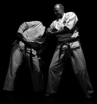 Close-quarter grappling, a hallmark of Goju Ryu