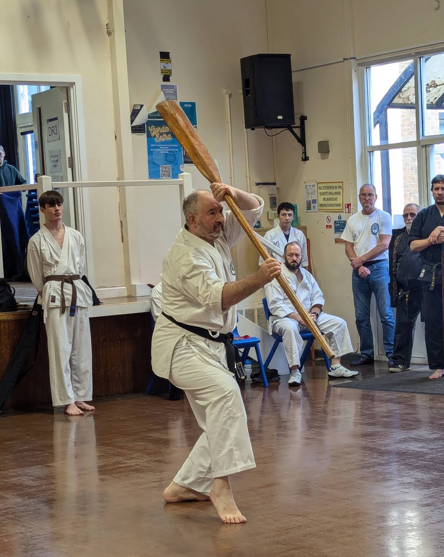 Simon Kluth performing an eku (Okinawan oar) kata at the tournament