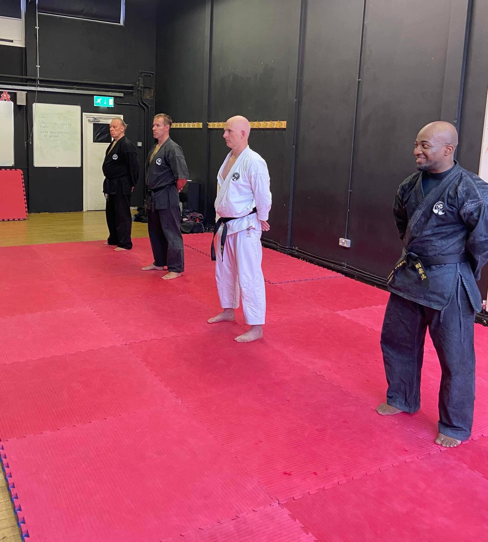 Senior black belts at modern dojo