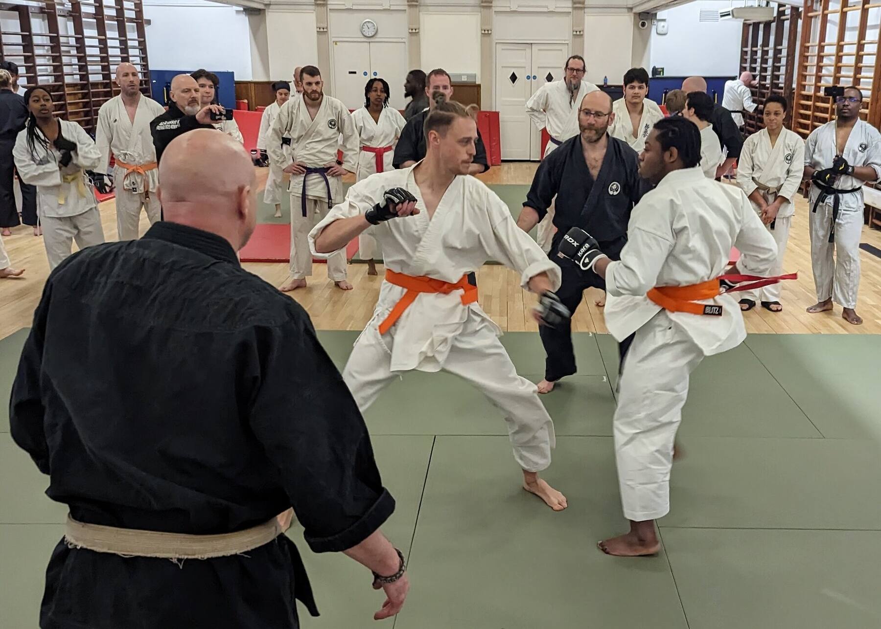 Course kumite with orange belts