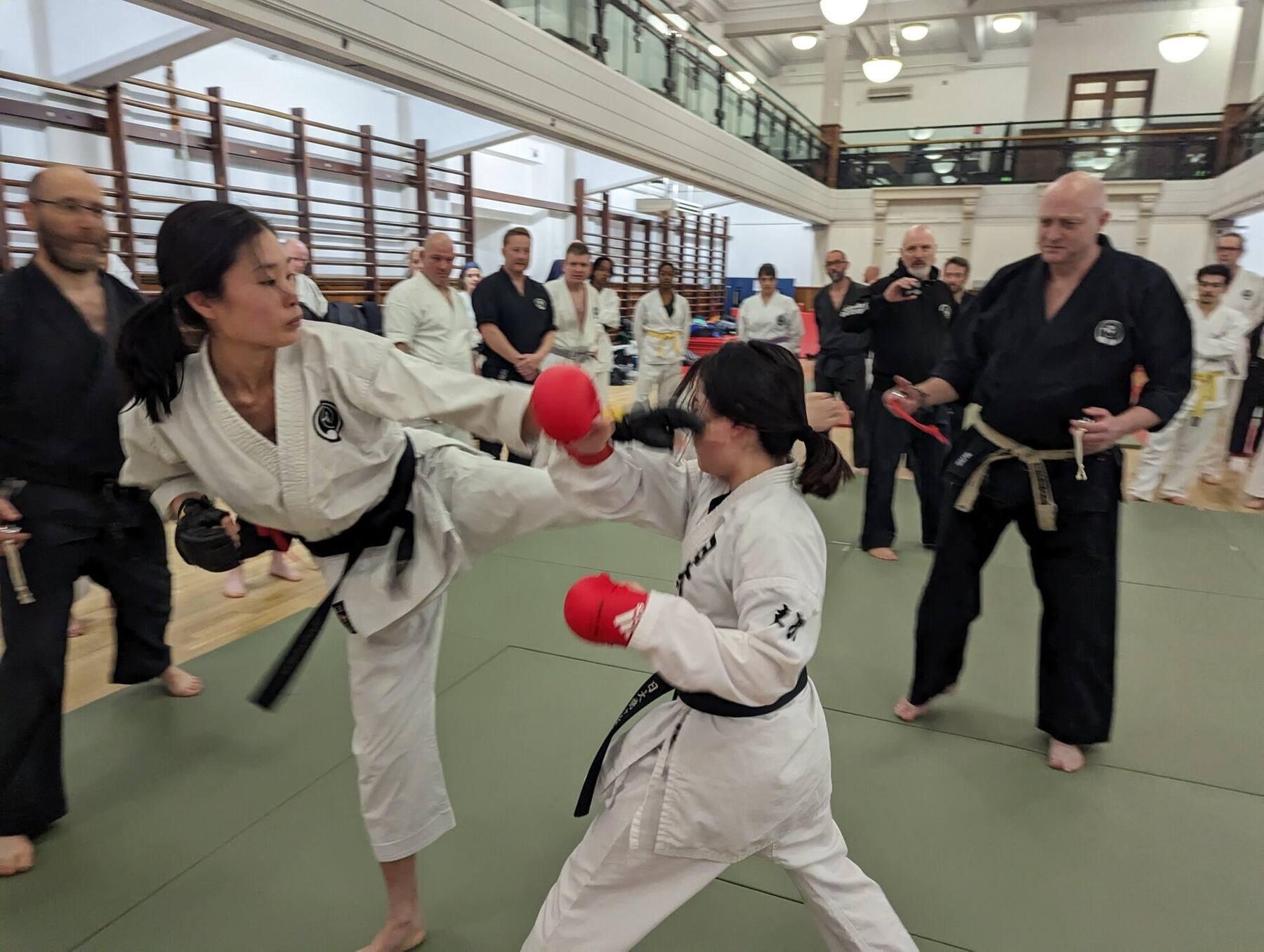 Women's kumite with mitts