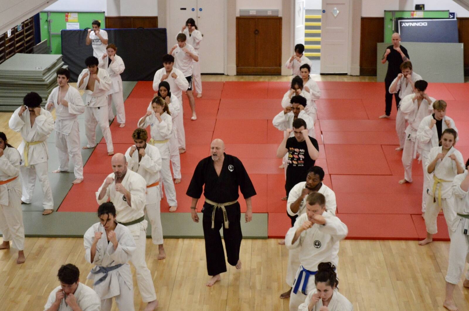 Mass drill class in session
