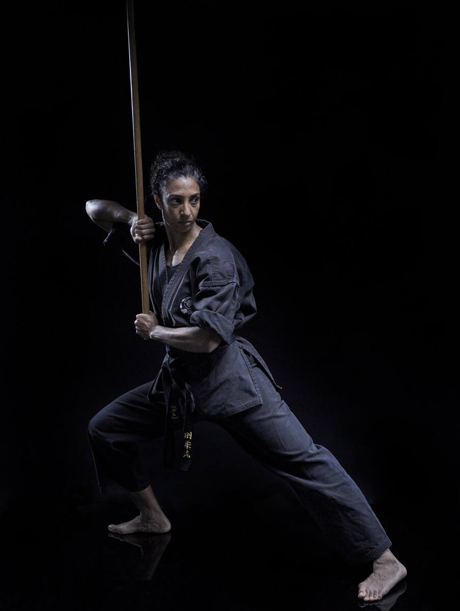 Laila Al-Minyawi with bo - studio portrait